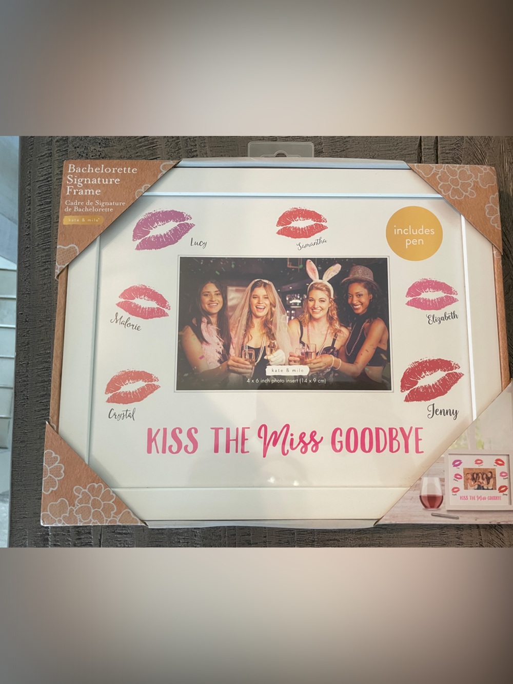 Bachelorette Kiss The Miss Goodbye Signature Frame - White